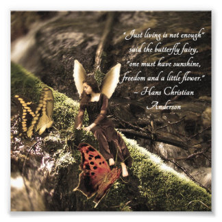 Butterfly Fairy Hans Anderson Quote Photo Print
