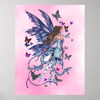 Butterfly Fairy in Pink Poster