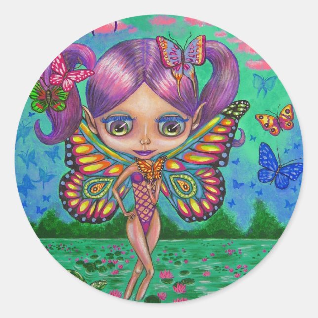 Butterfly Fairy of the Water Lilies Sticker (Front)