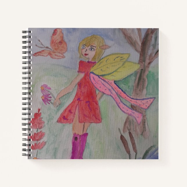 Butterfly Fairy Spiral Notebook (Front)