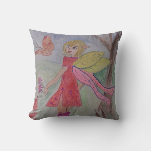 Butterfly Fairy Throw Cushion (Front)
