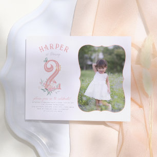 Butterfly Fairytale Floral Photo Birthday Postcard