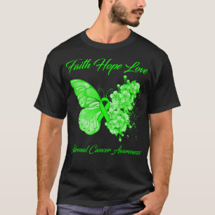 Butterfly Faith Hope Love Adrenal Cancer Awareness T-Shirt