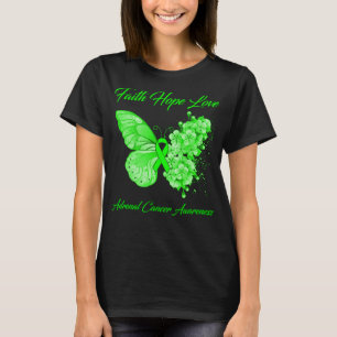 Butterfly Faith Hope Love Adrenal Cancer Awareness T-Shirt