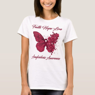 Butterfly Faith Hope Love Amyloidosis Awareness T-Shirt