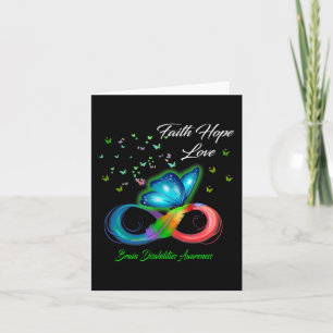 Butterfly Faith Hope Love Brain Disabilities Aware Card
