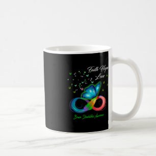 Butterfly Faith Hope Love Brain Disabilities Aware Coffee Mug