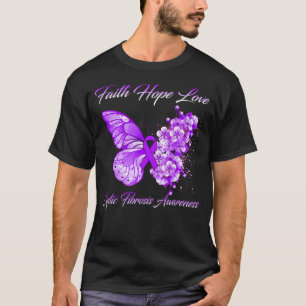 Butterfly Faith Hope Love Cystic Fibrosis Awarenes T-Shirt