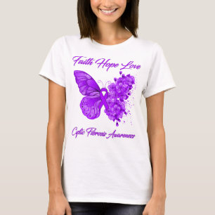 Butterfly Faith Hope Love Cystic Fibrosis T-Shirt