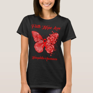 Butterfly Faith Hope Love Haemophilia Awareness T-Shirt
