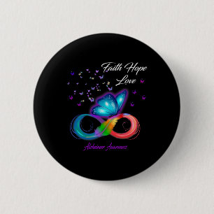 Butterfly Faith Hope Love Heimerheimer Awareness 6 Cm Round Badge