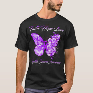 Butterfly Faith Hope Love Infantile Spasms Awarene T-Shirt