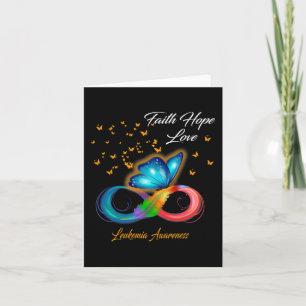 Butterfly Faith Hope Love Leukaemia Awareness Card