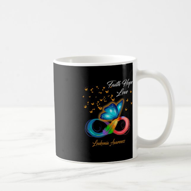 Butterfly Faith Hope Love Leukaemia Awareness  Coffee Mug (Right)