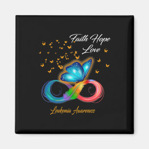 Butterfly Faith Hope Love Leukaemia Awareness  Magnet
