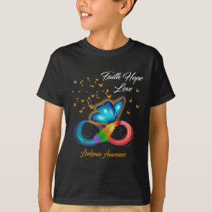 Butterfly Faith Hope Love Leukaemia Awareness T-Shirt
