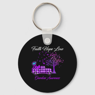 Butterfly Faith Hope Love Overdose Awareness 1  Key Ring
