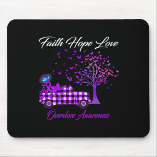 Butterfly Faith Hope Love Overdose Awareness 1 Mouse Pad