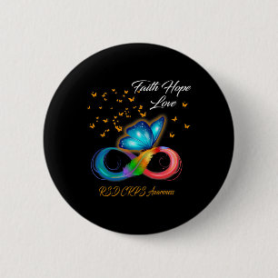 Butterfly Faith Hope Love RSD CRPS Awareness 6 Cm Round Badge
