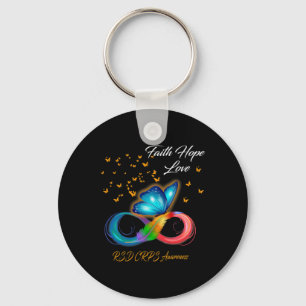 Butterfly Faith Hope Love RSD CRPS Awareness  Key Ring