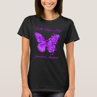 Butterfly Faith Hope Love Sarcoidosis Awareness T-Shirt
