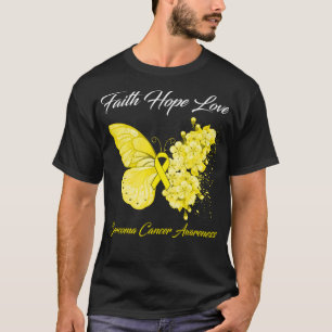 Butterfly Faith Hope Love Sarcoma Cancer Awareness T-Shirt