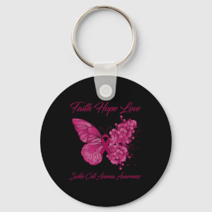 Butterfly Faith Hope Love Sickle Cell Anaemia Awar Key Ring