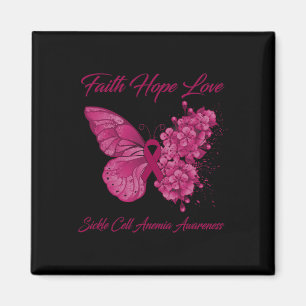 Butterfly Faith Hope Love Sickle Cell Anaemia Awar Magnet