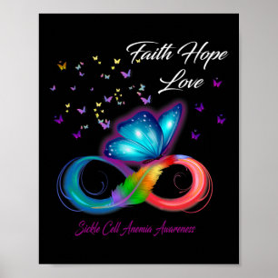 Butterfly Faith Hope Love Sickle Cell Anaemia Awar Poster
