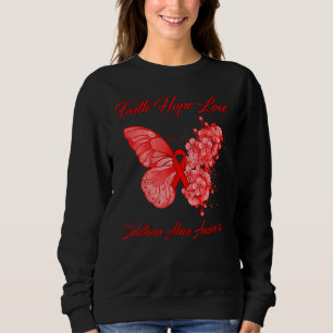 Butterfly Faith Hope Love Substance Abuse Awarenes Sweatshirt