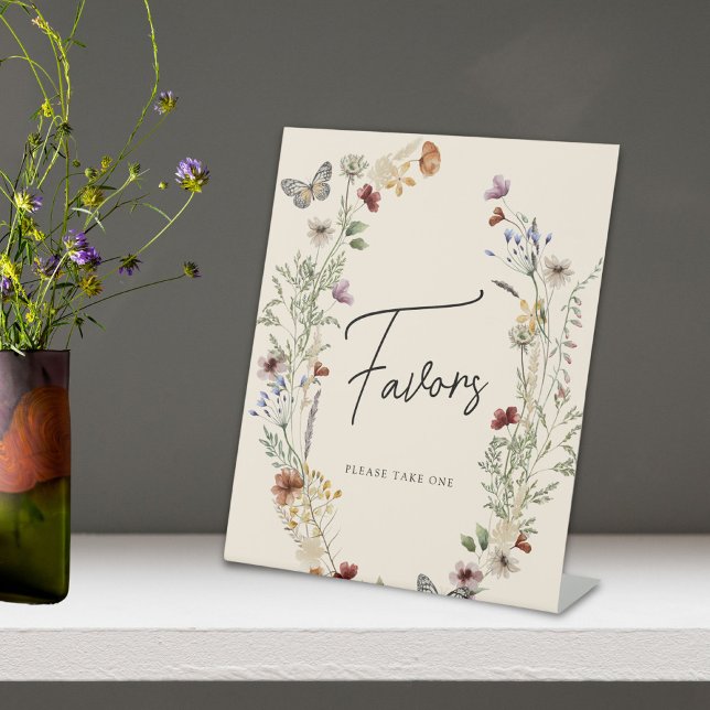 Butterfly Fall Wildflower Bridal Shower Favours Pedestal Sign (Creator Uploaded)