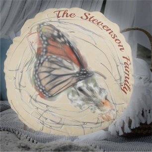 Butterfly Family Magic Round Cushion