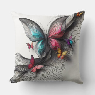 Butterfly Fantasy: Colourful Imaginative Interior Cushion