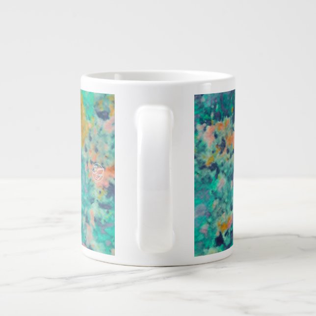 Butterfly & Feather Floral Large Coffee Mug (Back)