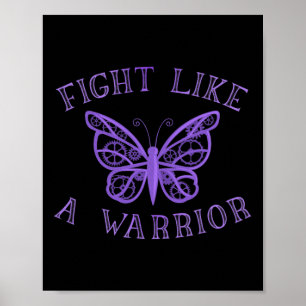 Butterfly Fibro Migraine Lupus Warrior Awareness  Poster