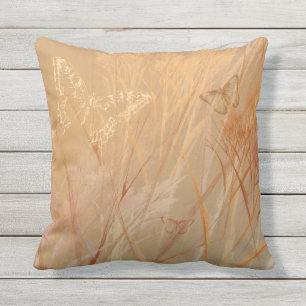 Butterfly Fields Autumn Meadow Grass Outdoor Cushion