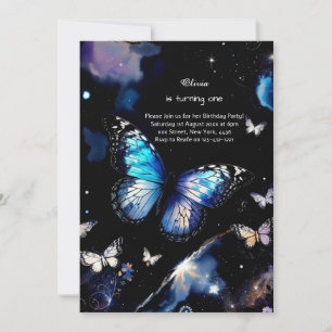 Butterfly First Birthday Invitation