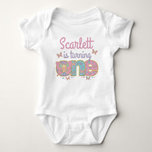 Butterfly First birthday Turning one butterfly Baby Bodysuit