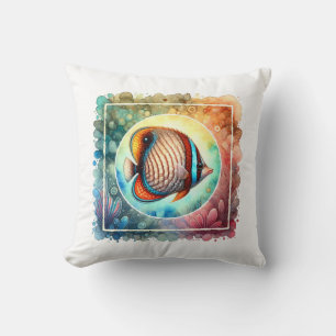 Butterfly Fish 040724AREF123 - Watercolor Cushion