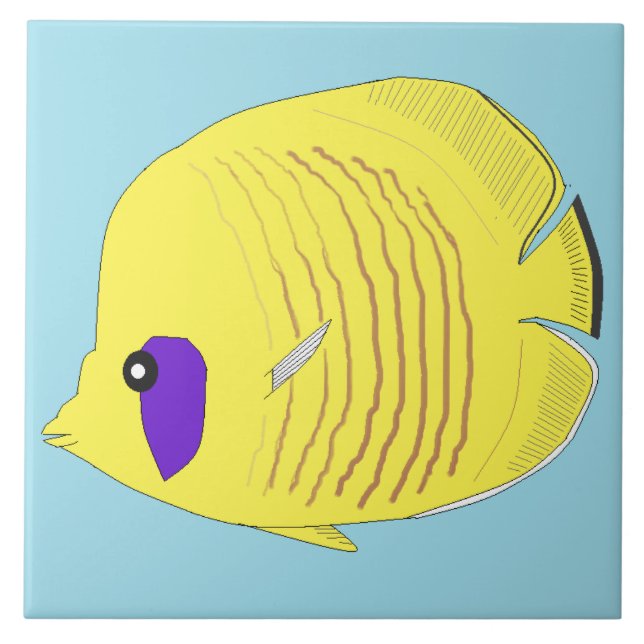 butterfly fish ceramic tile (Front)