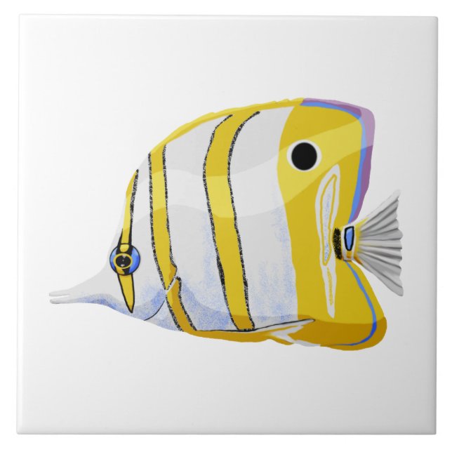 Butterfly fish ceramic tile (Front)