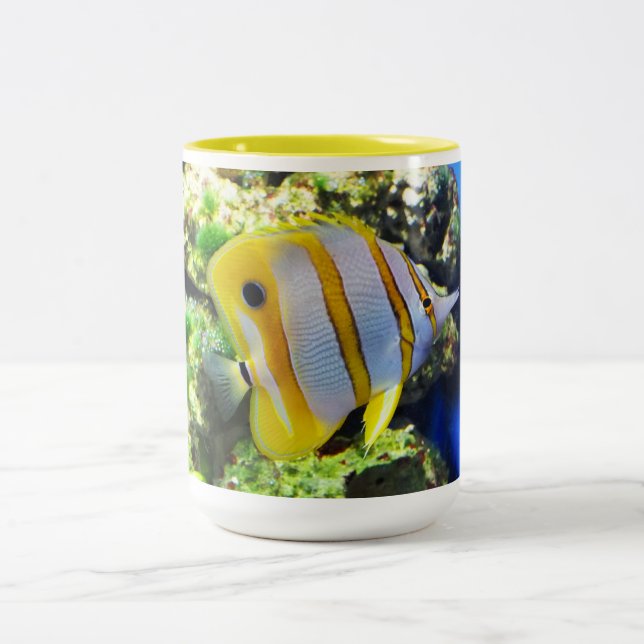 Butterfly fish Two-Tone coffee mug (Center)