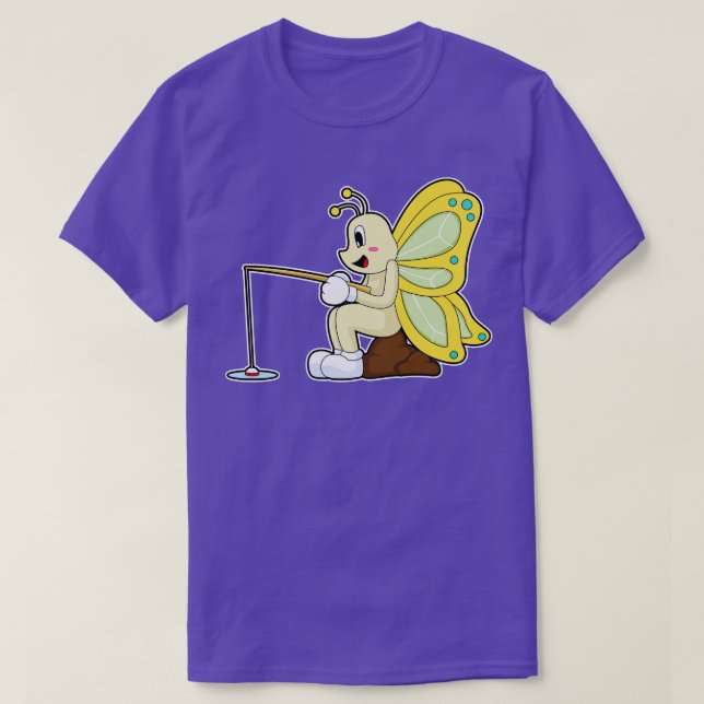 Butterfly Fisher Fishing rod T-Shirt (Design Front)