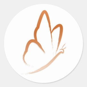 Butterfly Flight (orange and simple) Classic Round Sticker