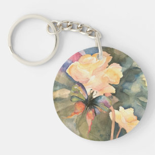 Butterfly/Floral Acrylic Keychain (Double-sided)