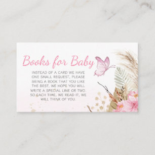 Butterfly Floral Baby Shower Books for Baby Enclosure Card