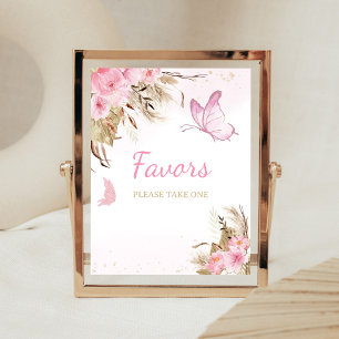 Butterfly Floral Baby Shower Favours Sign