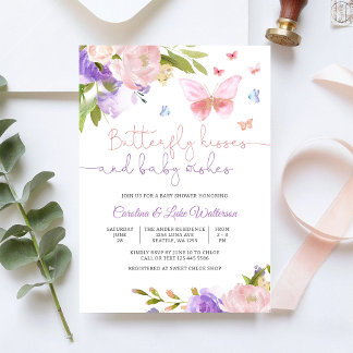 Butterfly Floral Baby Shower Invitation