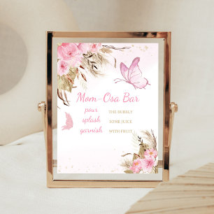 Butterfly Floral Baby Shower Mum Osa Bar Sign