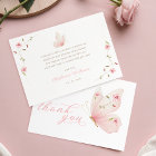 Butterfly Floral Baby Shower Thank You Card